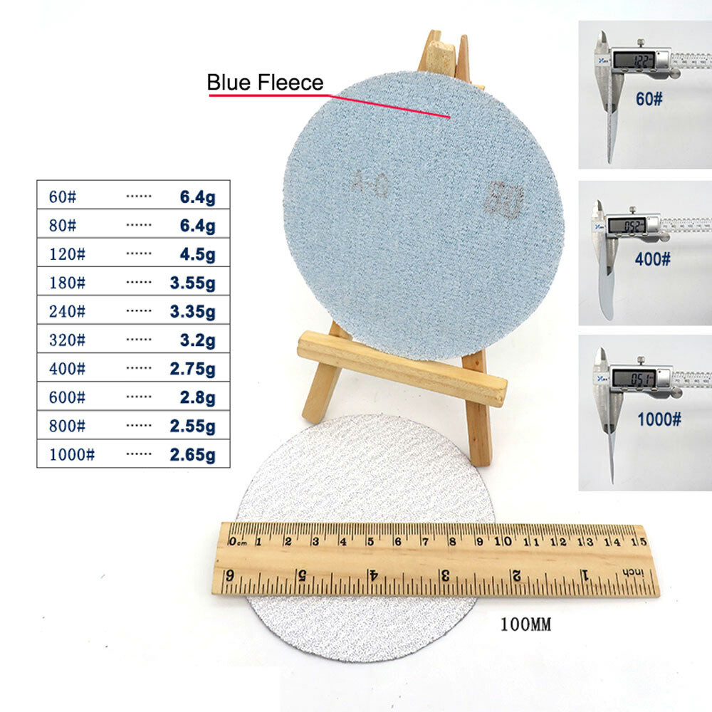 Hook & Loop Sanding Disc 100mm White Sandpaper Pads Orbital 4 inch 60-1000 Grit
