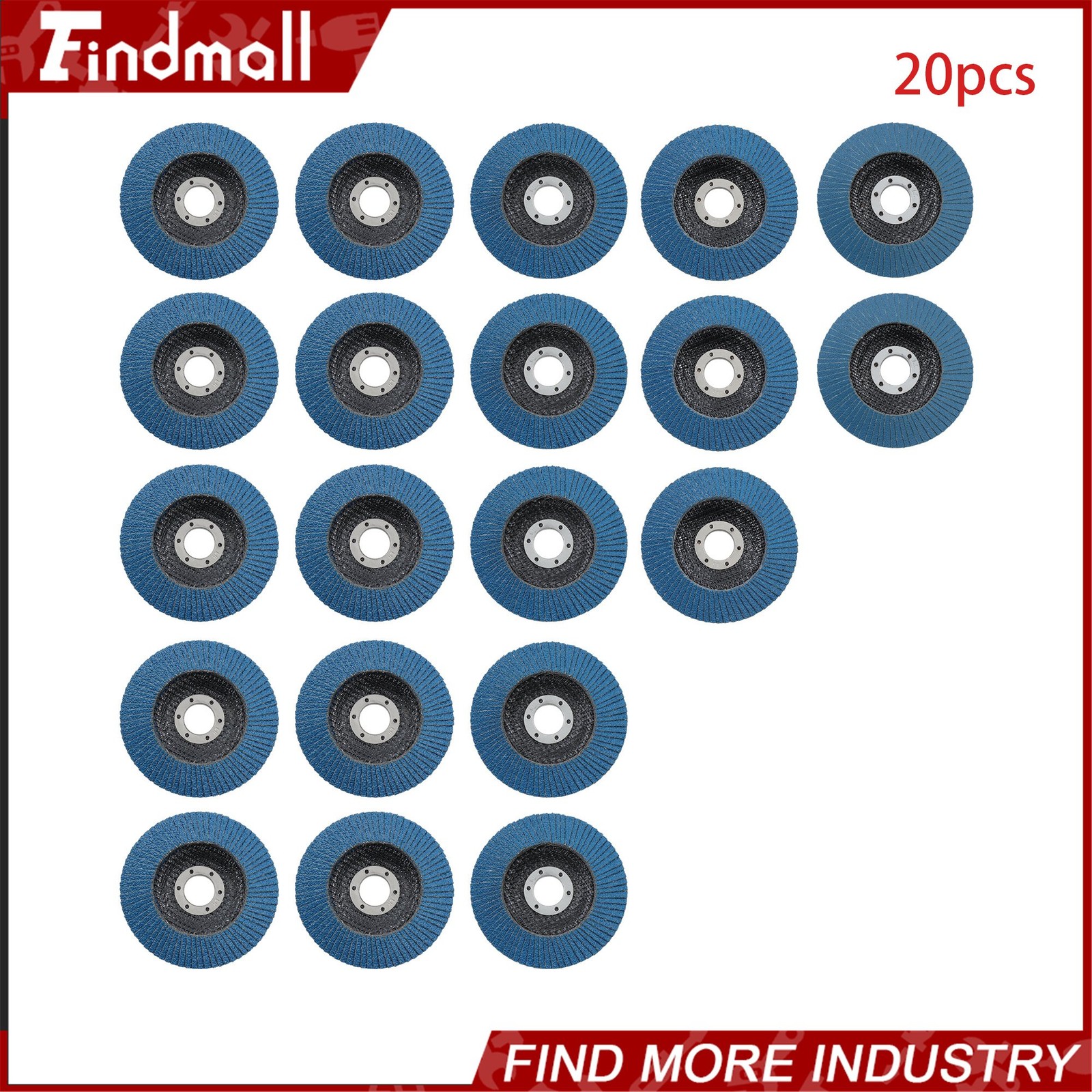 Findmall 20 Pack Flap Discs 4-1/2″ x 7/8″ 40/60/80/120 Grit Grinding Wheels T29