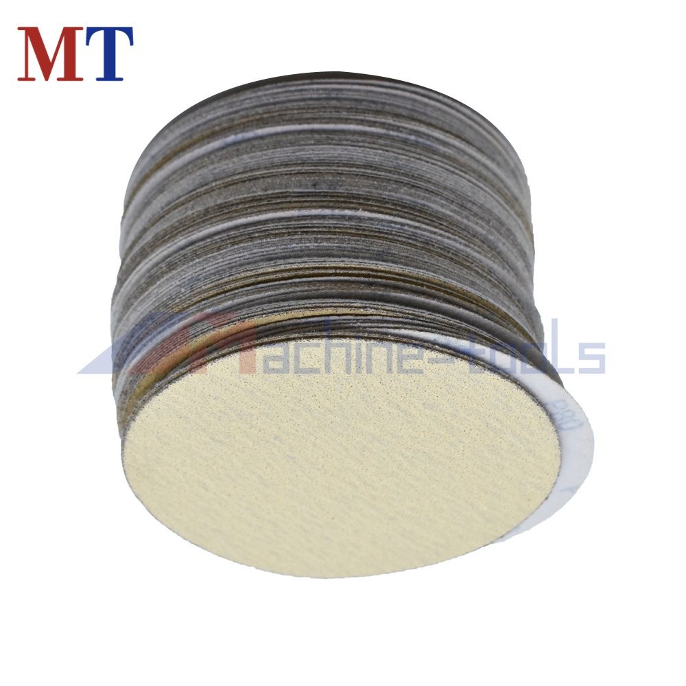 100 Pcs 120 Grit 6″ NO-Hole Disc Hook Loop Pads Sanding Discs Flocking