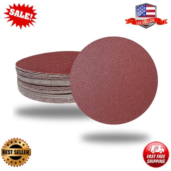 60 Pcs 6inch Nohole Psa Aluminum Oxide Self Stick Sanding Disc Of 80 120 180…