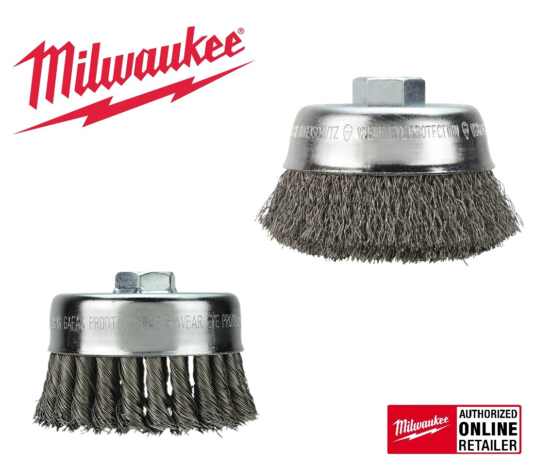 Milwaukee Carbon Steel Wire Cup Brush Crimped and Knotted ALL SIZES