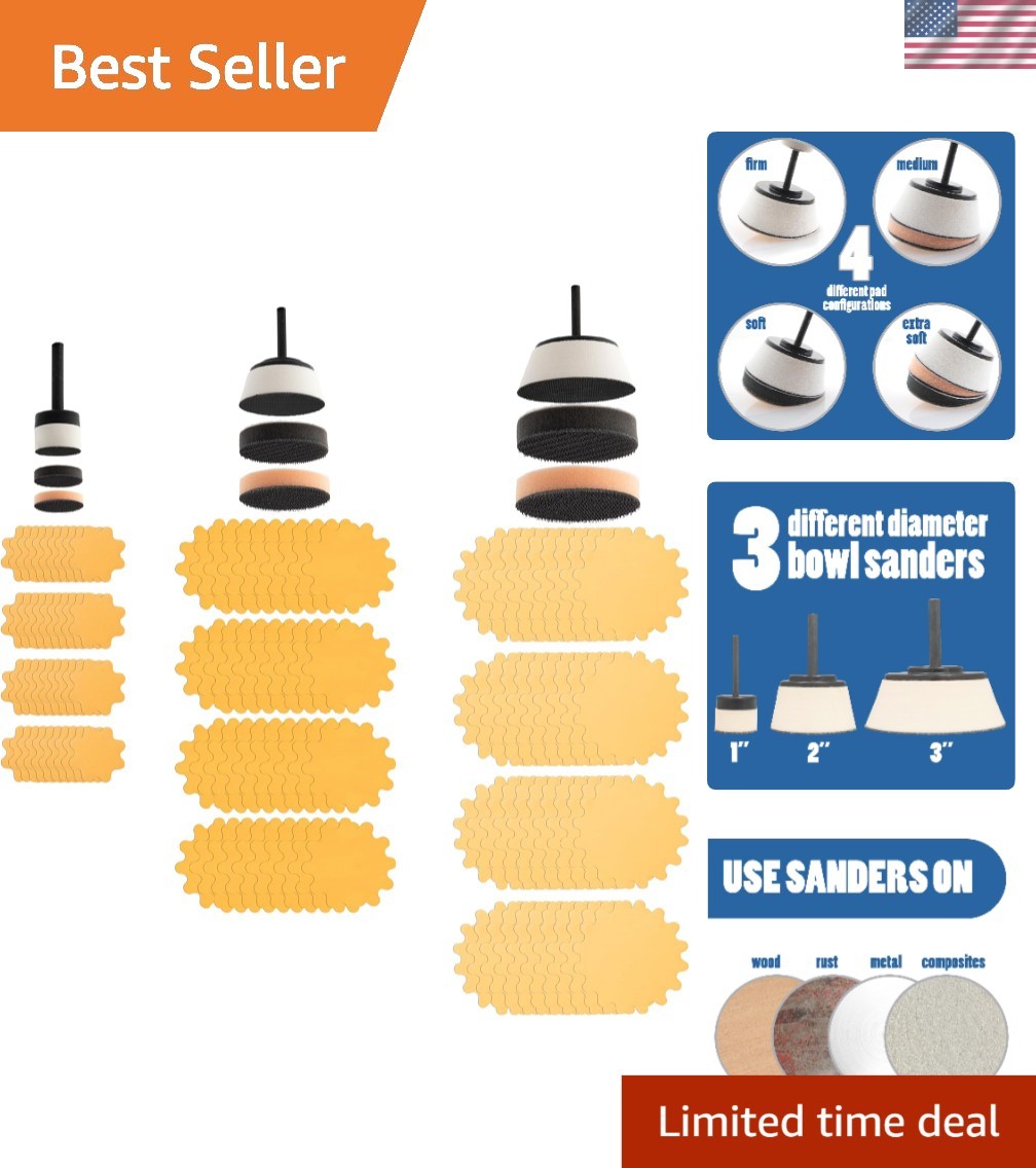 Versatile 129pcs Sanding Discs Set for Drills – 1”, 2”, & 3” Sizes, Hook & Loop