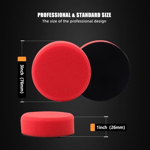 3 Inch Polishing Pad, 8Pcs Car Wax Applicator Pads with Handle and Towel,