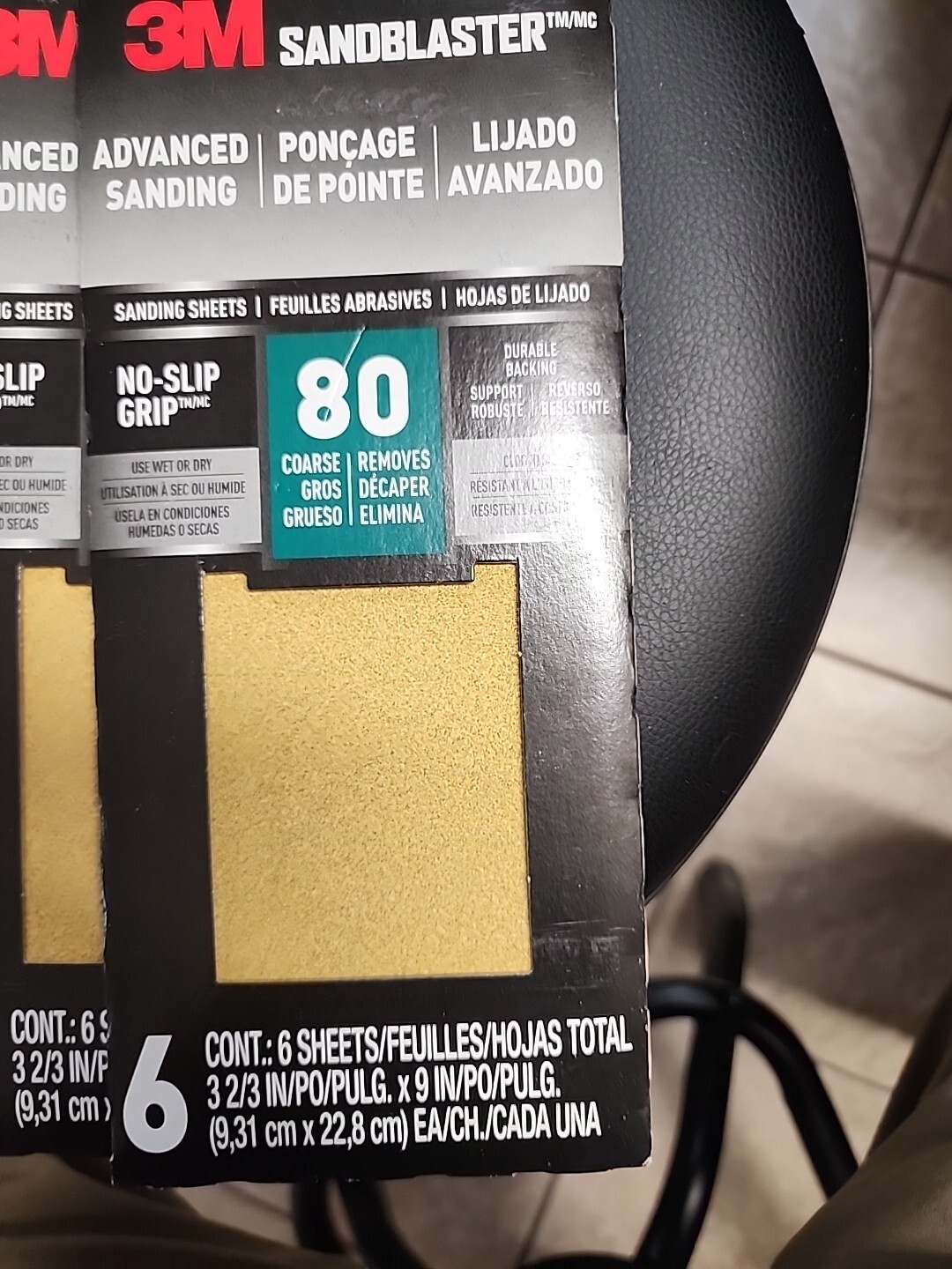 6 – 3M SandBlaster 9 in. L x 3-2/3 in. 80 Grit Fine Ceramic Sand paper 6pk