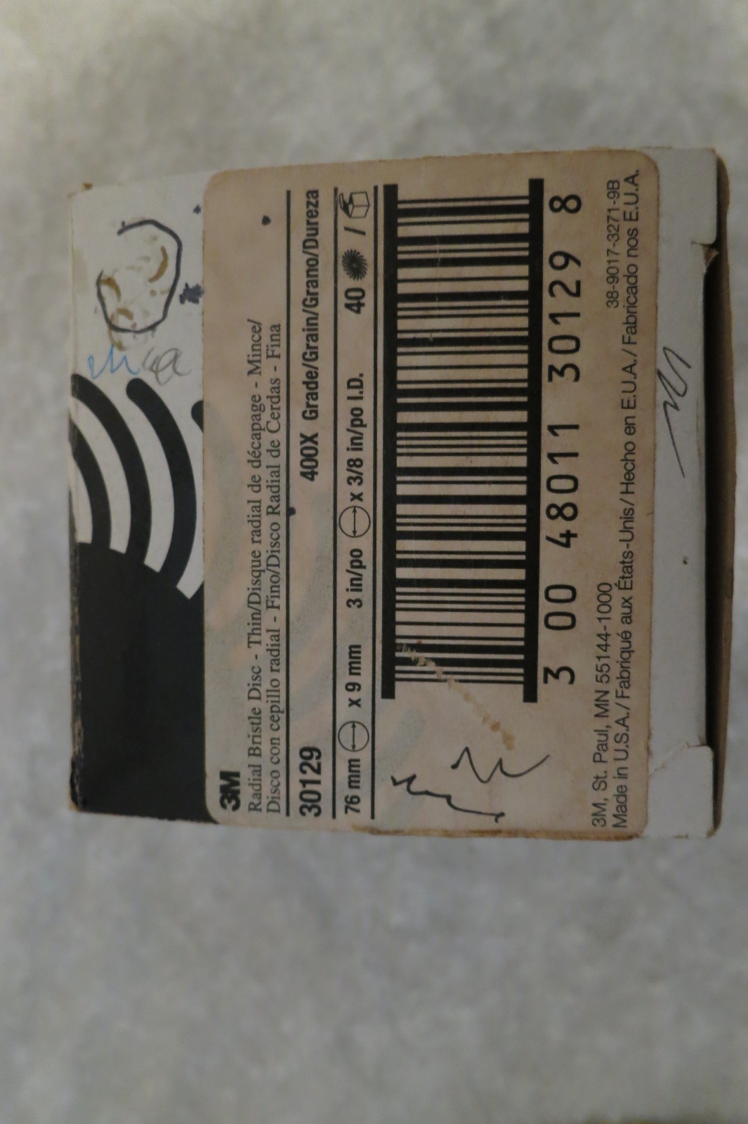 3M Scotch-Brite Radial Bristle Disc, 3 in x 3/8 in 400, 20 carton