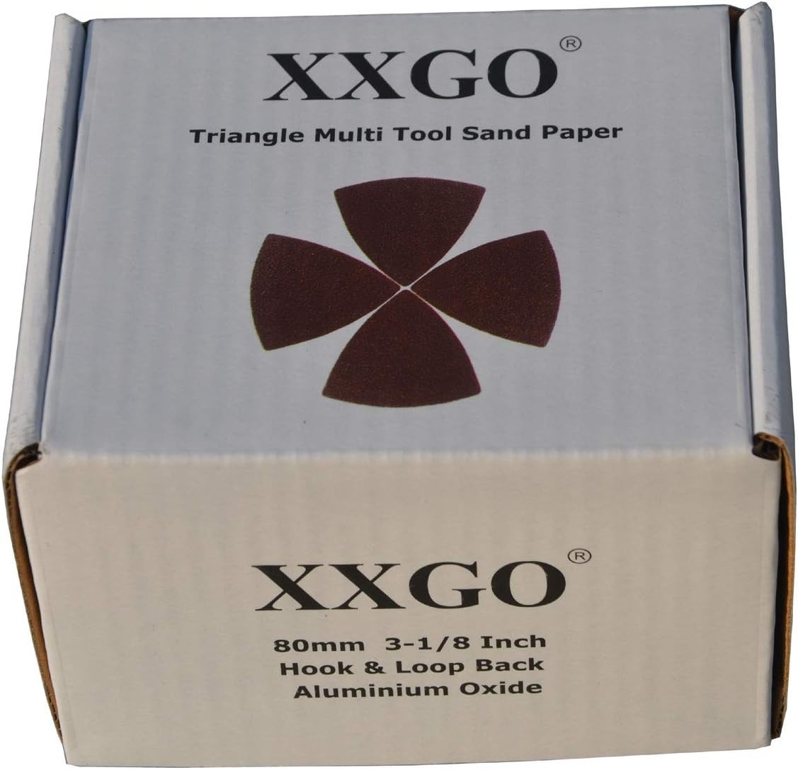 Triangular Oscillating Sanding Pads 3-1/8″ – 55 Pcs Assorted Grits for Woodwork