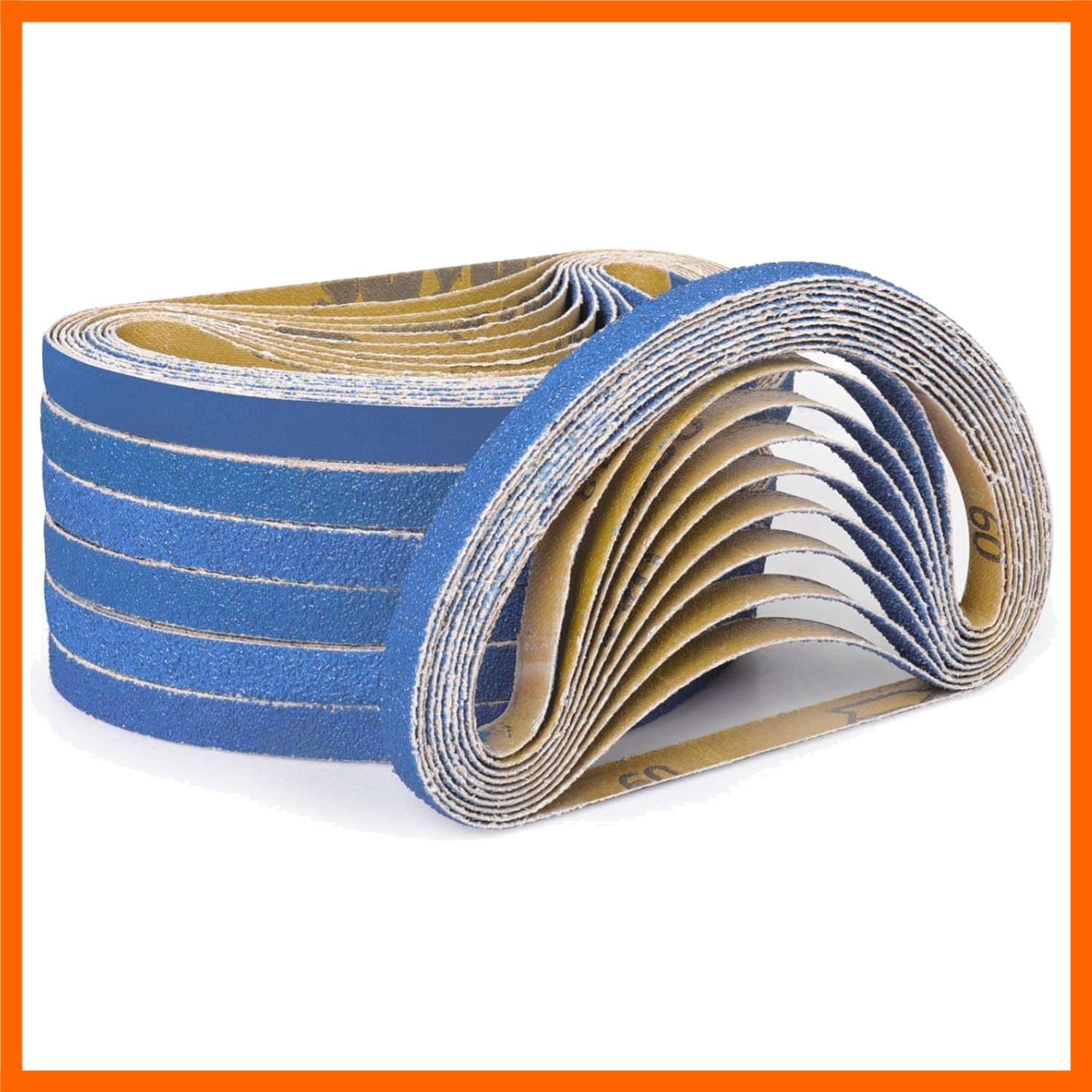 40-Piece 3/8 x 21 Inch 40-400 Grit Zirconia Sanding Belts, Heavy Duty Long-la…