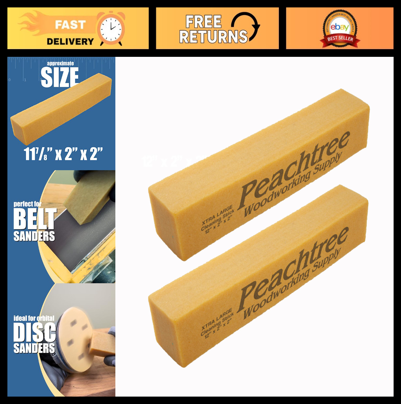 Abrasive Cleaning Stick – Sandpaper Cleaner for Dust & Debris Removal | 2 Pack