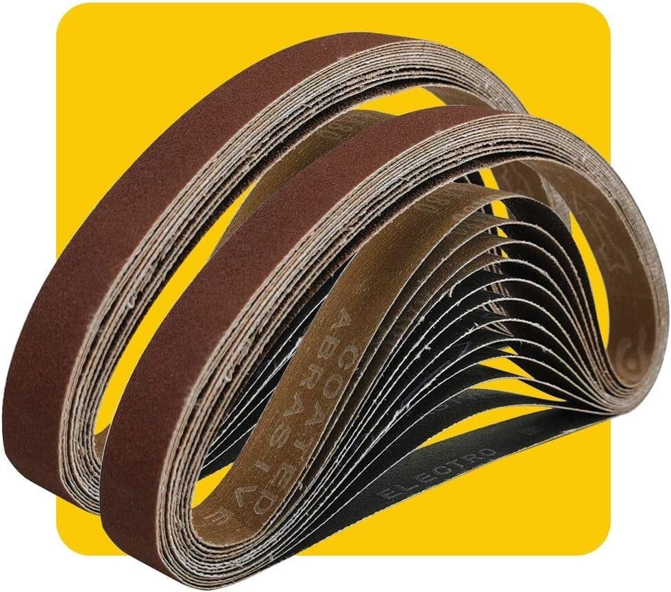 Antistatic 1/2×18 Inch Sanding Belt Pack – 24 Durable Belts for All Materials
