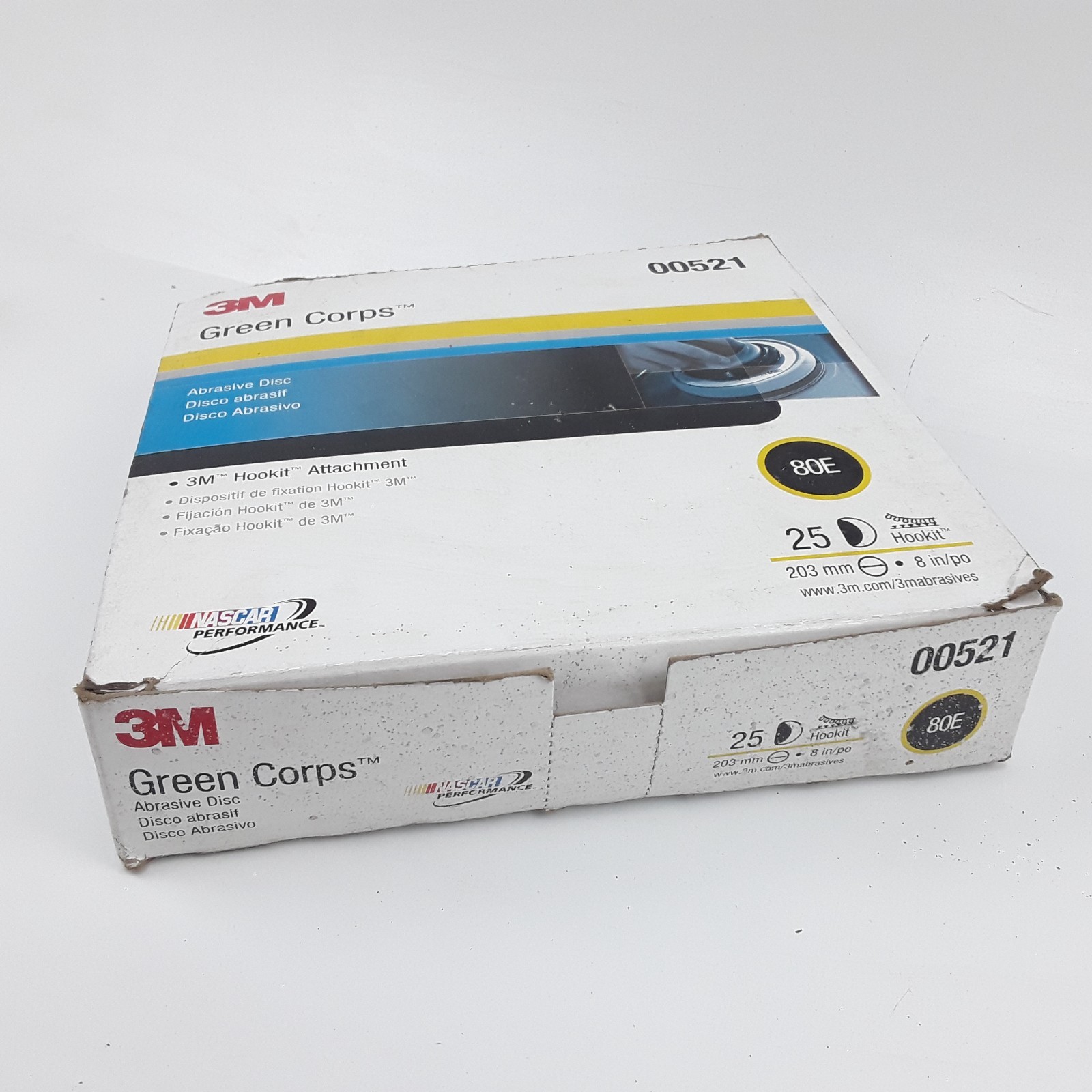 3M 00521 Green Corps Hookit Disc, 8 in 80 25 Discs Per Carton 5 Cartons Per Case