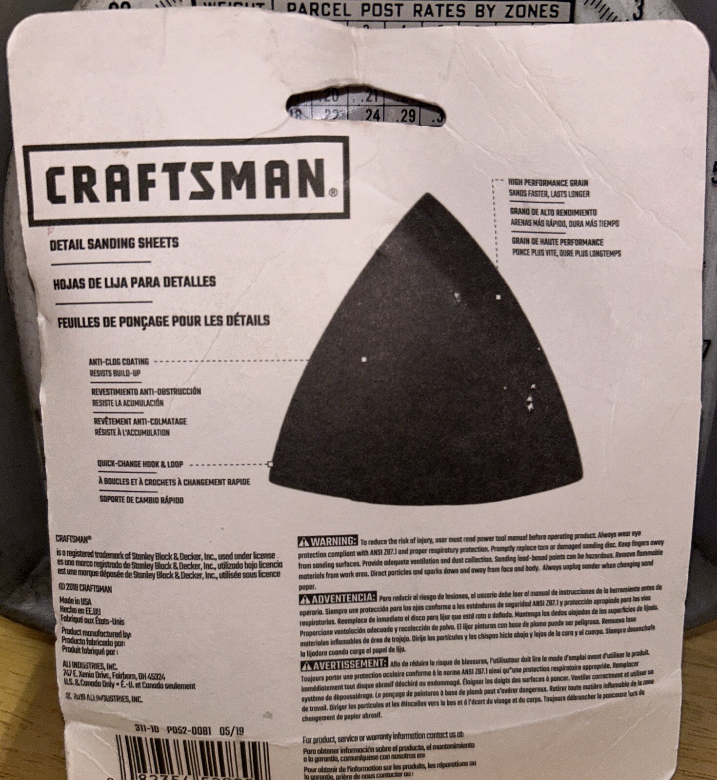 10 Pk Craftsman CMXZXGA9172 Detail Sanding Sheets 120 Grit Fits Oscillating Tool