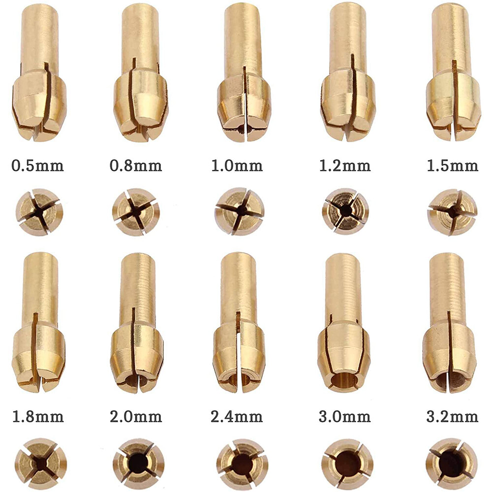 0.8-3.2mm Copper Mini Drill Chuck Collet Nut Set Bits Rotary Tool Adapter Kit