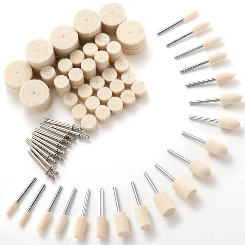110PCS Wool Buffing Polishing Wheel for Dremel Tool Kit, Jewelry Making Tools…
