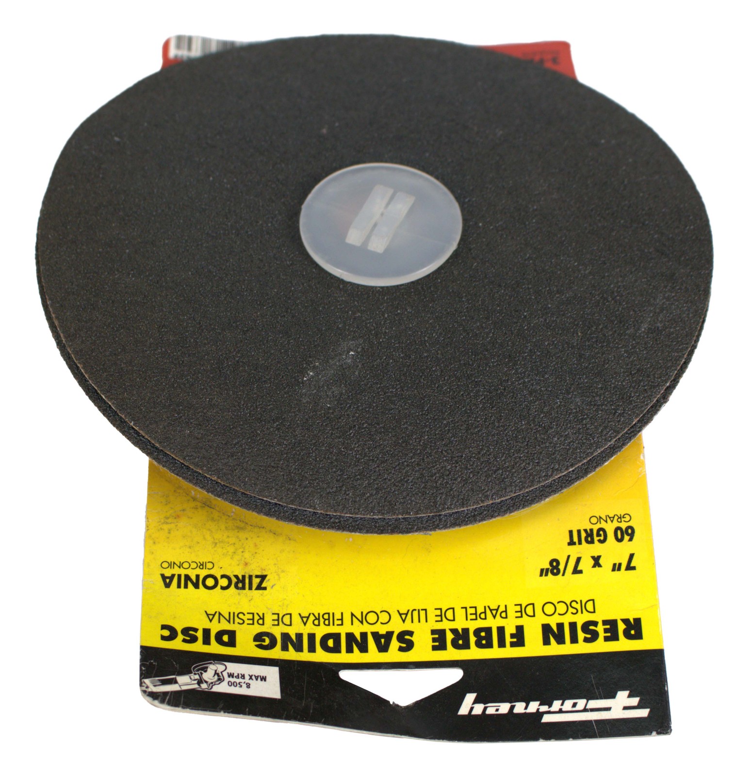 Forney Resin Fibre Sanding Disc 60 Grit x 7in-7/8″ Arbor 8500 Max RPM Part 71639