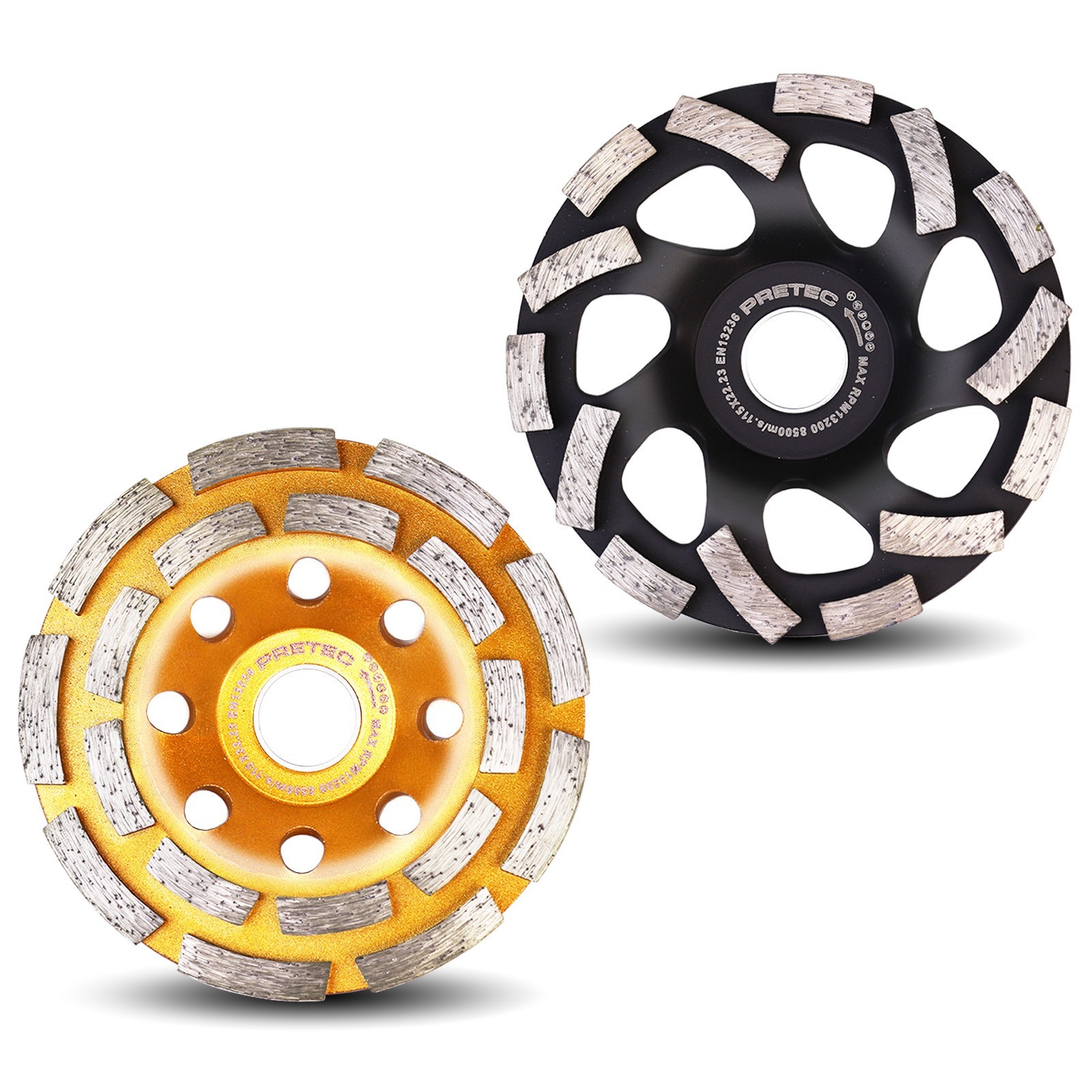 4PC 4-1/2″ Diamond Cup Grinding Wheels Double Row Concrete 18 seg Angle Grinder