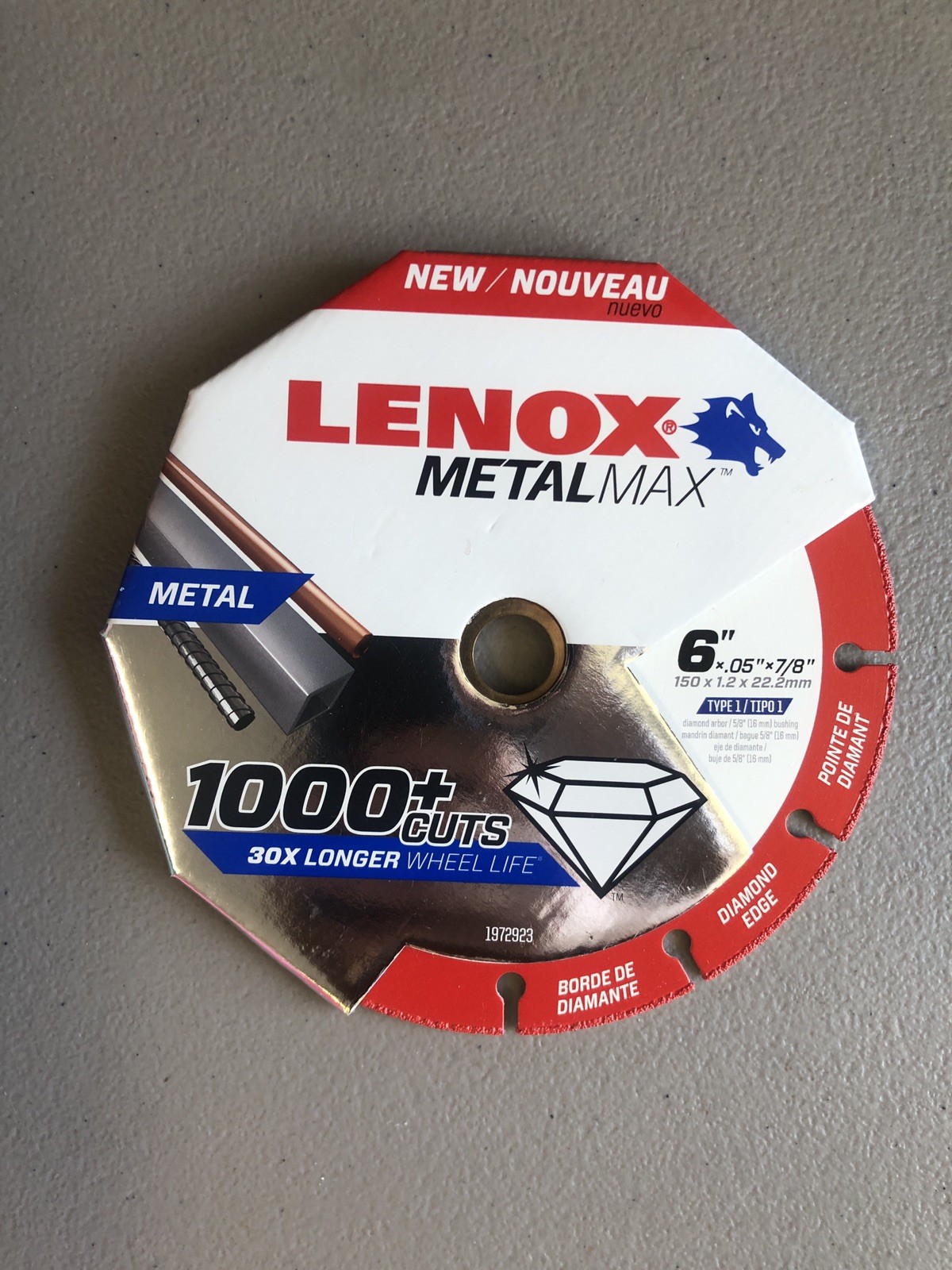 NEW 5-Pack LENOX MetalMax Cutting Wheel, Diamond Edge, 6-Inch 1972923 Lot of 5