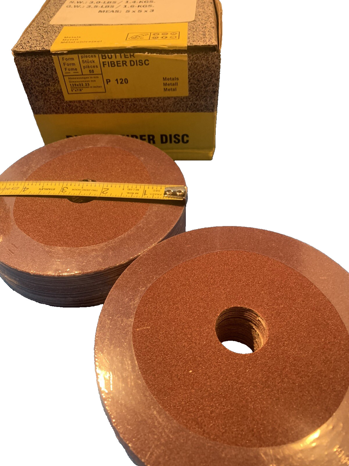  Resin Fiber Discs 5″X7/8, 50 Pack Heavy Duty Aluminum Oxide 120 grid