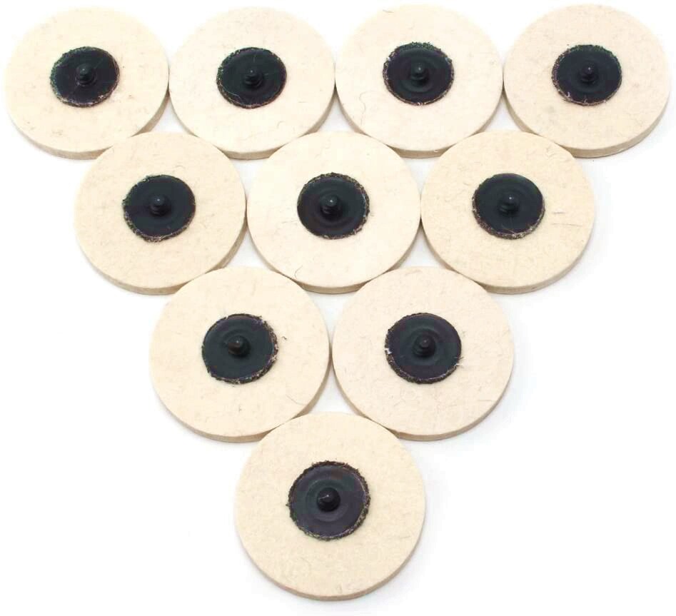 20PCS 3 inch Wool Buffing Polishing Pad Die Grinder Drill Roll Lock Sanding Disc