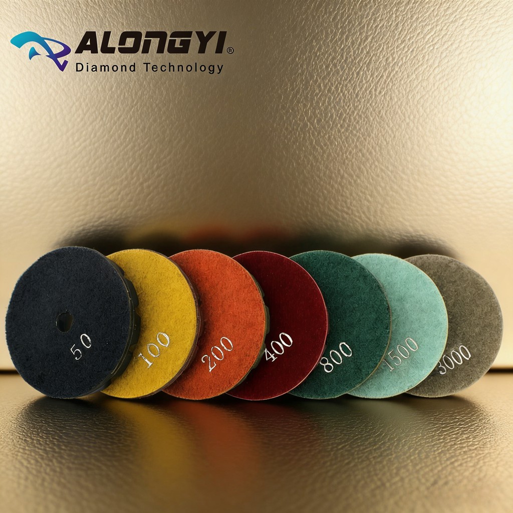 3″ 75mm Resin Diamond Floor Polishing Pad 7pcs for Concrete Stone Wet Polishing