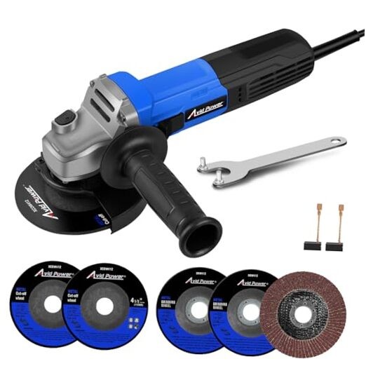Angle Grinder, 7.5-Amp 4-1/2 inch Electric Grinder Power Tools with Blue