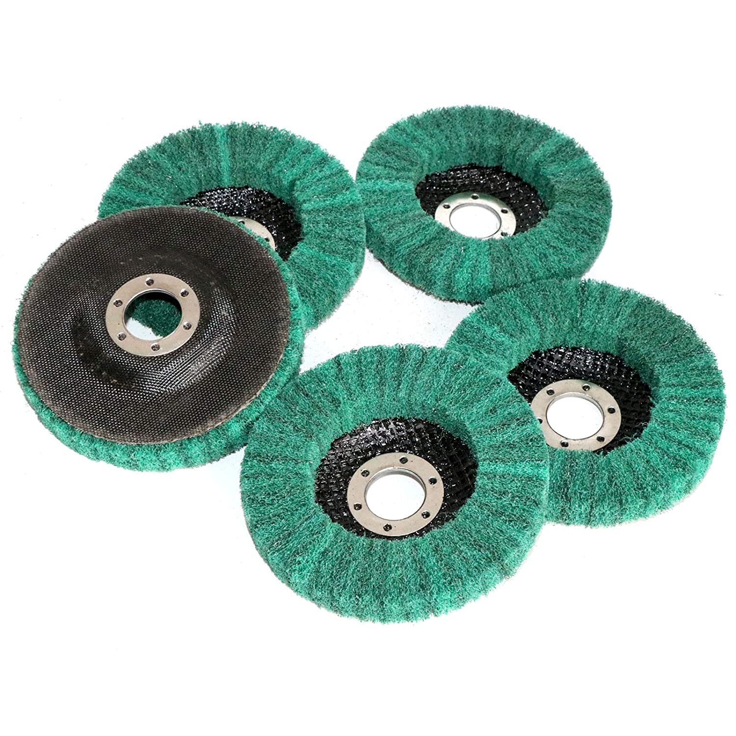 10PC 4-1/2″ Nylon Flap Disc Metal Cleaning Polishing Wheel Pad for Angle Grinder