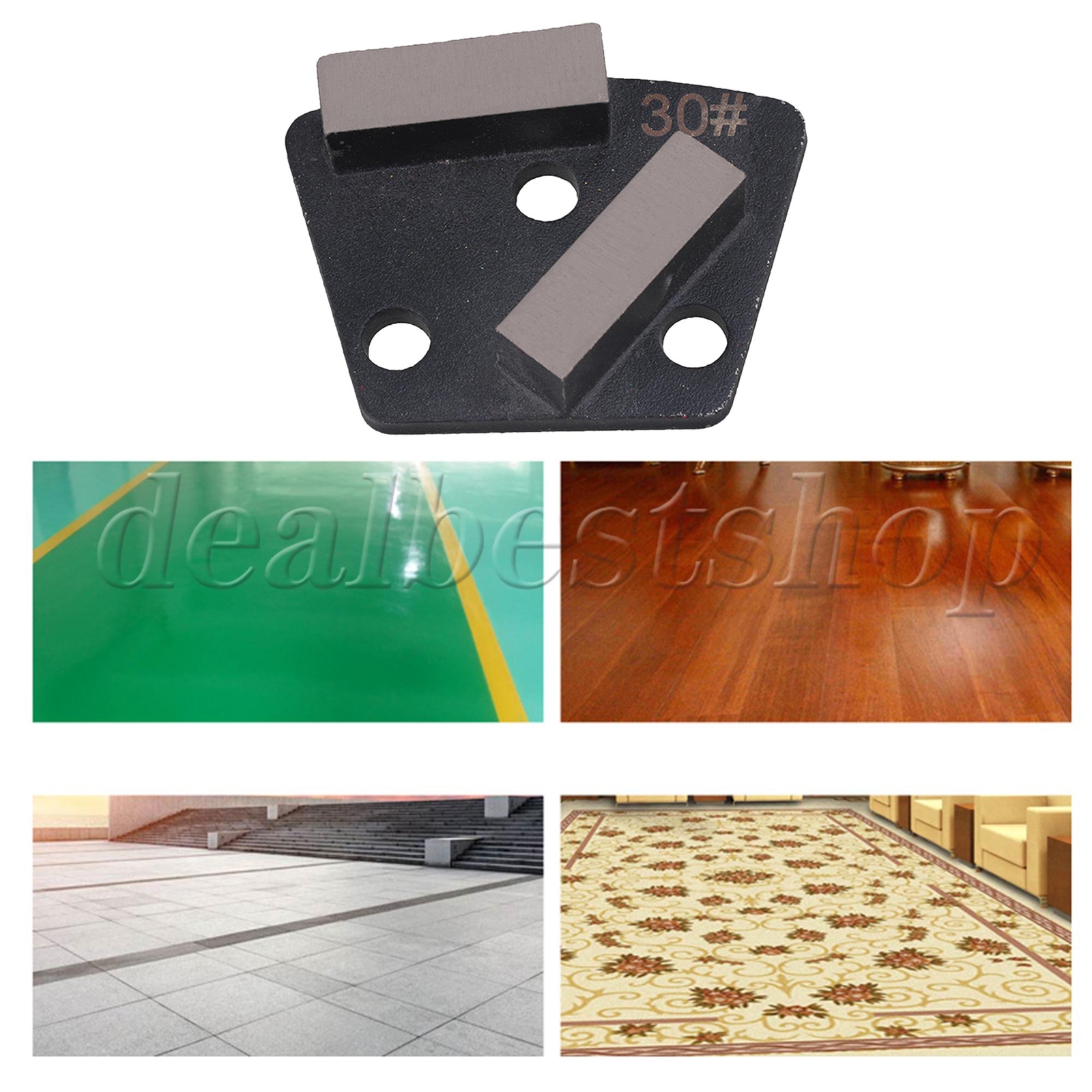 3x Diamond Trapezoid Grinding Disc 30 Grit for Concrete Grinders Tool
