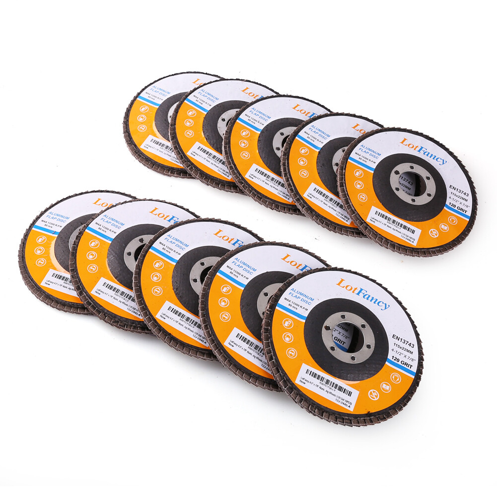 4.5″ 4-1/2 Flap Disc 40 60 80 120 Grit Angle Grinder Sanding Grinding Wheels