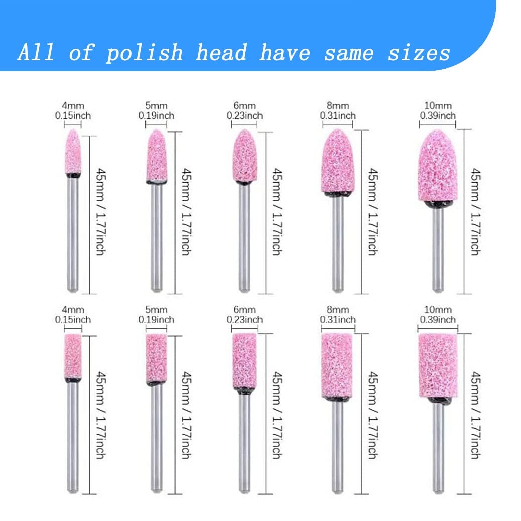 100 Pcs Assorted Shape Polishing Bits Buffing Wheel for Dremel Rotary Drill C…