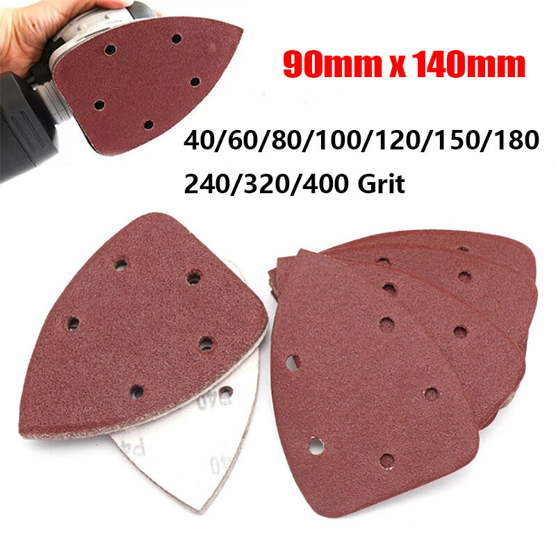 40-400 Grit Mouse Sanding Sheet Hook and Loop Palm Sander Pad Triangle Sandpaper