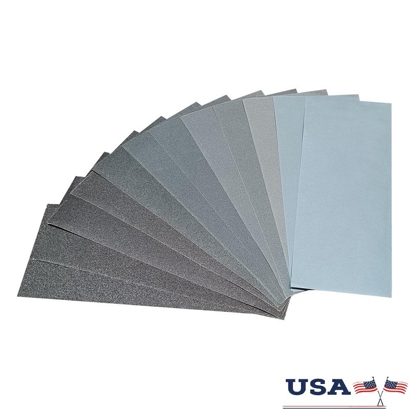 12PCS Sandpaper Assortment 120 150 180 240 320 400 600 800 1000 Grit Wet Dry New