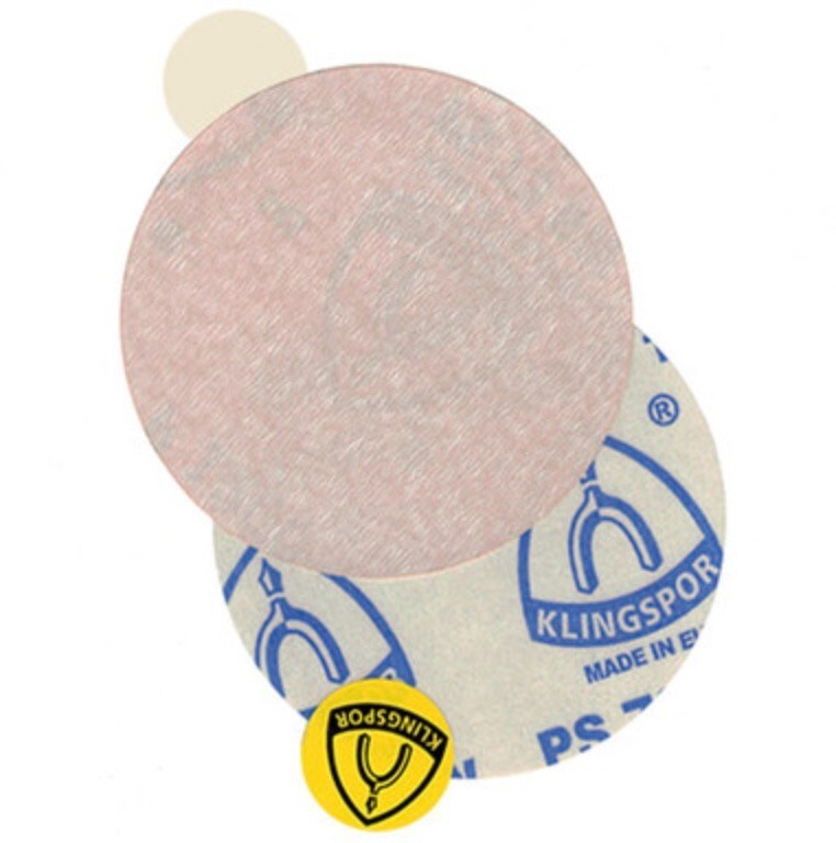 Klingspor’s Extra Stearate Aluminum Oxide, 5″ No Holes, PSA, 50pk