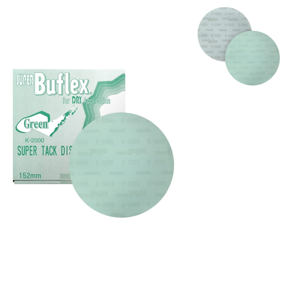 Eagle Abrasives Super Buflex Flexible Dry 6 Inch Sanding Discs Green K-2000 No