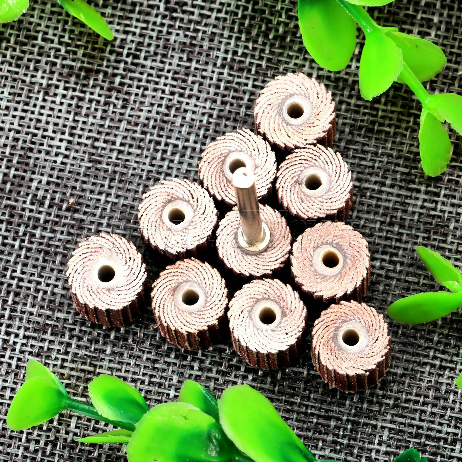 10X Sandpaper Flap Wheel Head Disc 1/8″ Shank Rod Polishing 240 Grit Rotary Tool