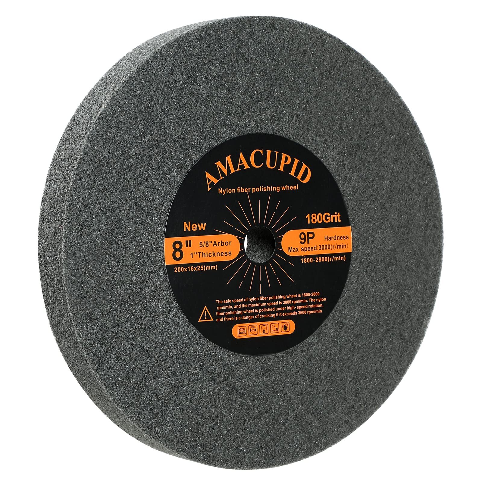 8 Inch Deburring Nylon Fiber Wheel for Bench Grinder – Stainless Polishing