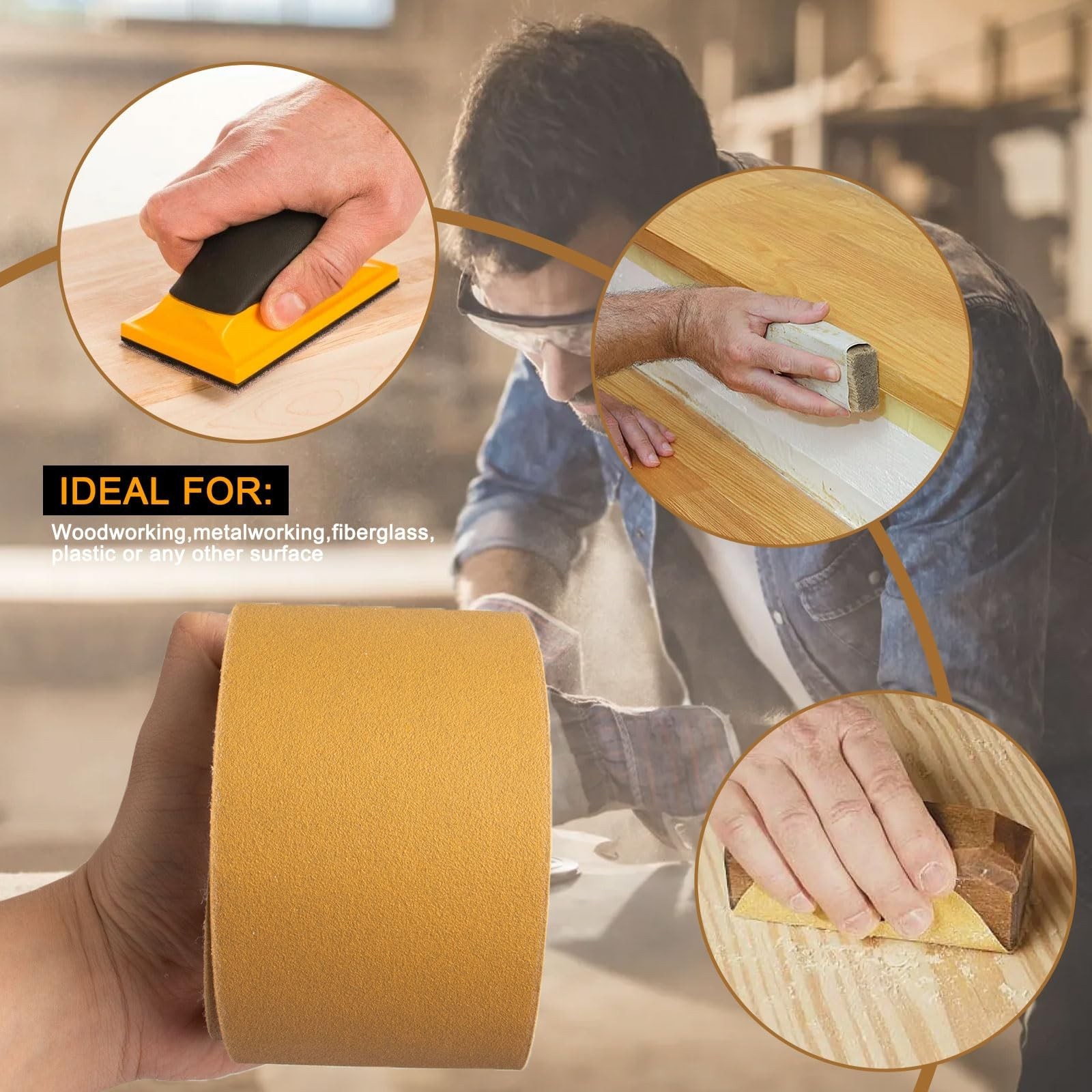 20 Yards PSA Longboard Sandpaper Roll – 80/120/220/320 Grit, 2.75″ Wide, Self-Ad