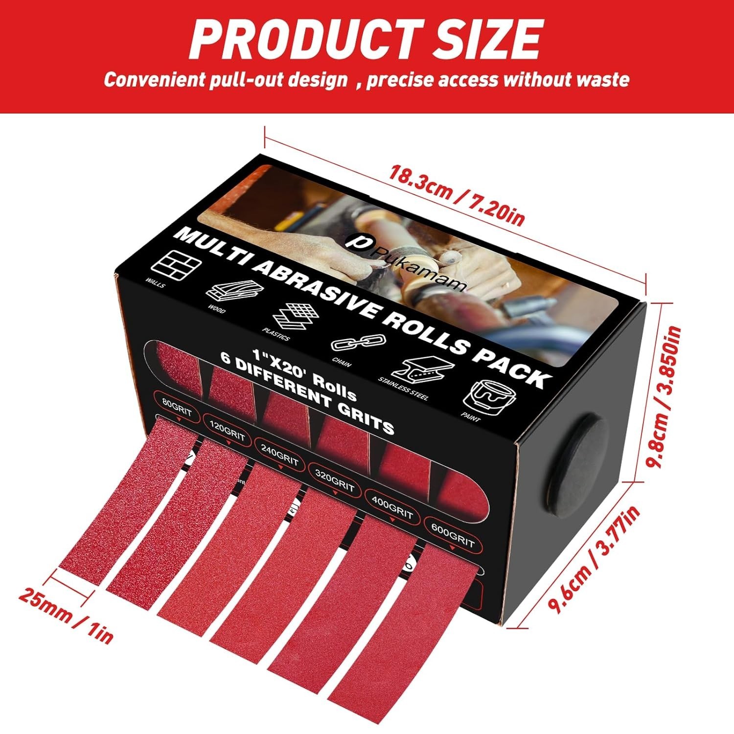 Emery Cloth Roll: 6 Grits for Versatile Metal, Wood & Automotive Sanding
