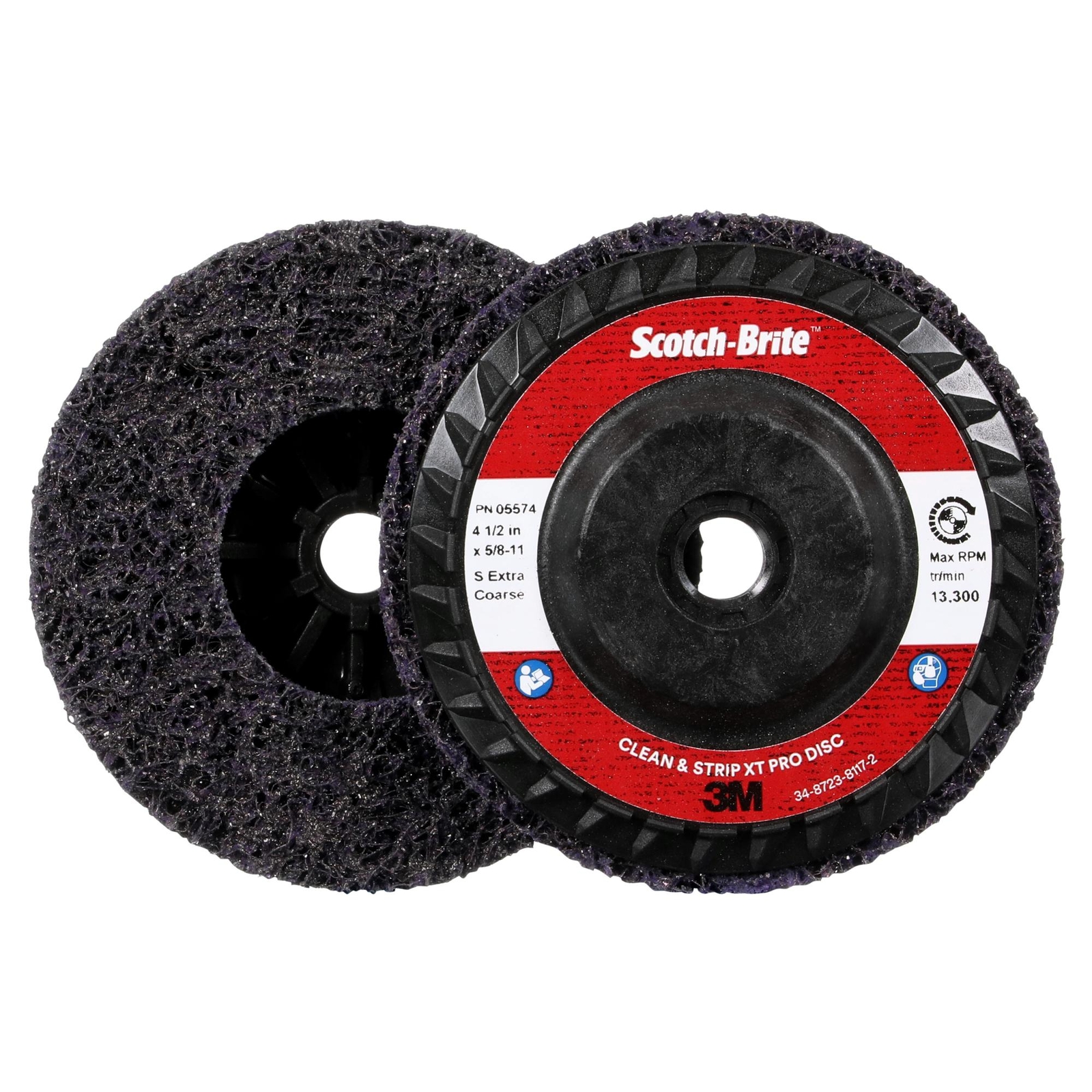 Scotch-Brite Clean and Strip XT Pro Disc, XO-DC, SiC Extra Coarse,Purple