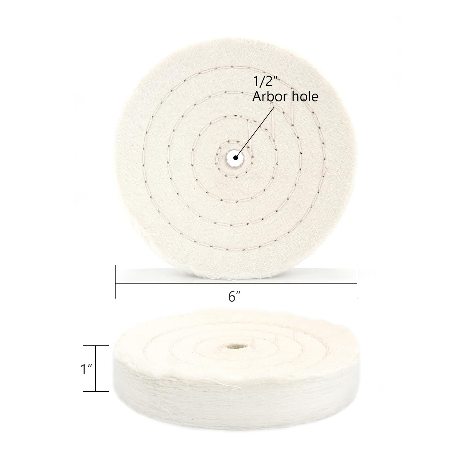 6 Inch Polishing Buffing Wheels For Bench Grinder Cotton 70 Ply Multi Usage