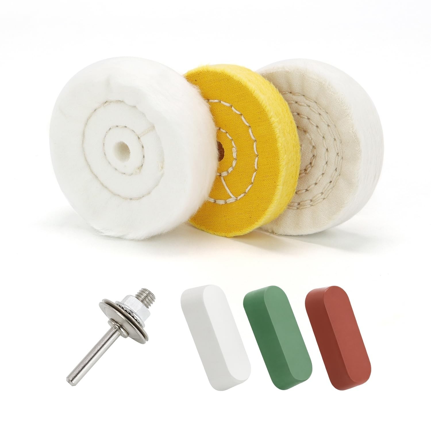 3″ Buffing Wheels with Color-Coded Compounds – Perfect for Drill Use & Polishing