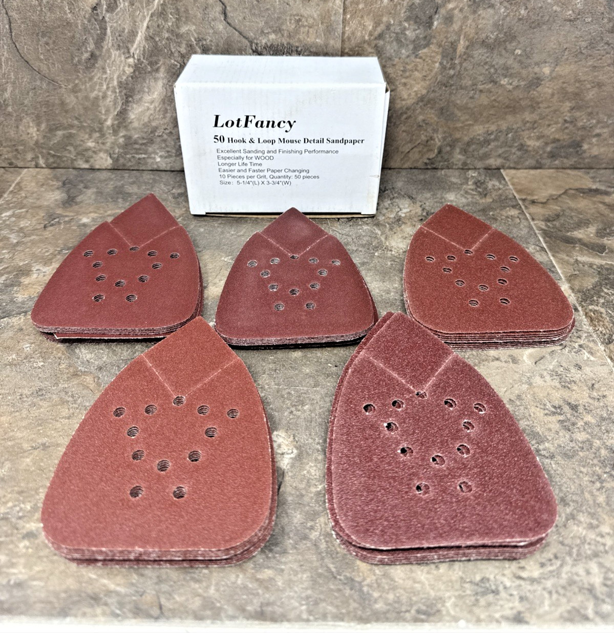 50x Mouse Sandpaper Sanding Pads 60-220 Grit for BLACK and DECKER Detail Sander