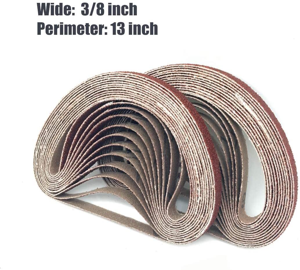 15PCS 3/8×13 in Sanding Belt 40-800 Grit Polishing Sander Belt For Belt sander