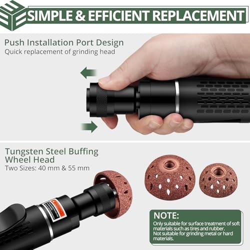 Air Tire Buffer Full Kit – 2500RPM Air Tire Grinder with Air Tire Buffer Kit