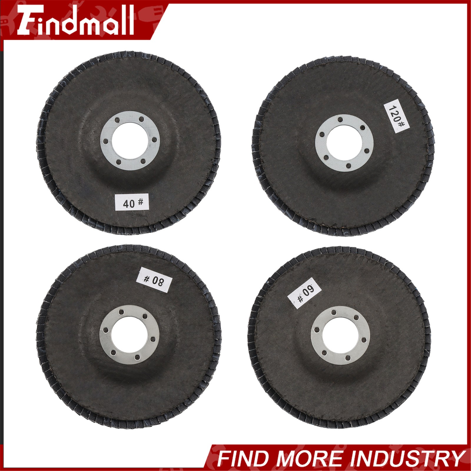 Findmall 20 Pack Flap Discs 4-1/2″ x 7/8″ 40/60/80/120 Grit Grinding Wheels T29