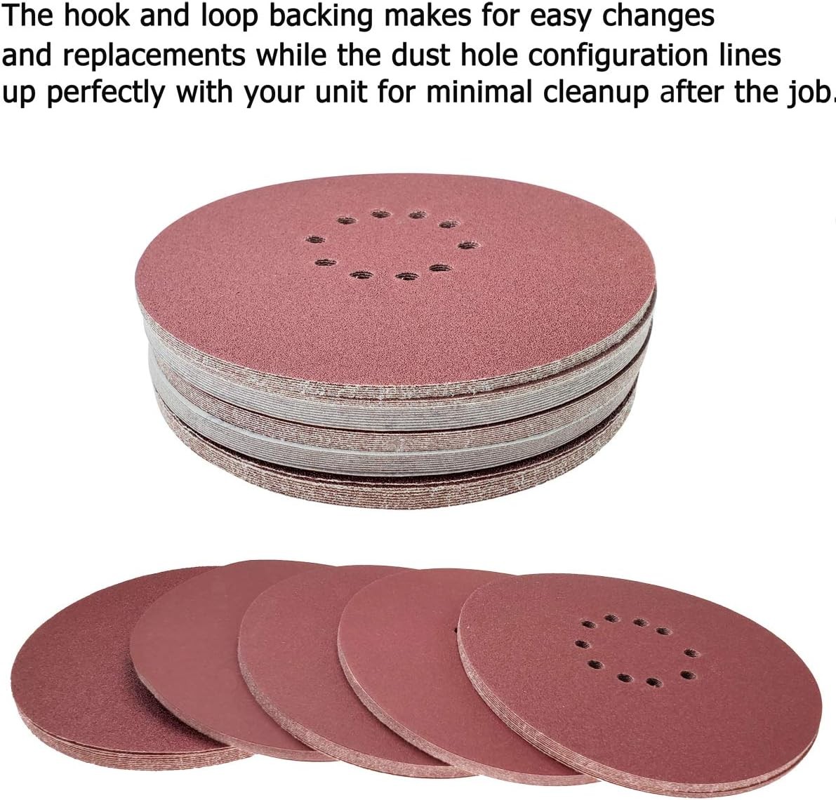 50 PCS 9-Inch 10-Hole Hook-and-Loop Sanding Discs for Drywall Sander -10…