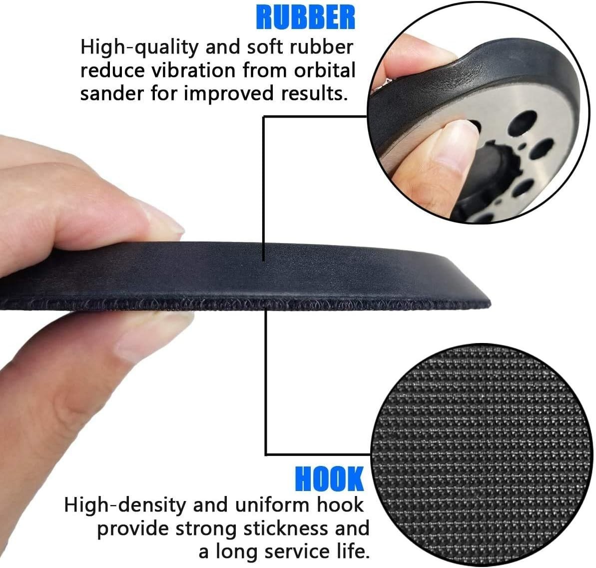 Replacement Sander Backing Pads for DeWalt 5 Inch Random Orbiters 2 Pack