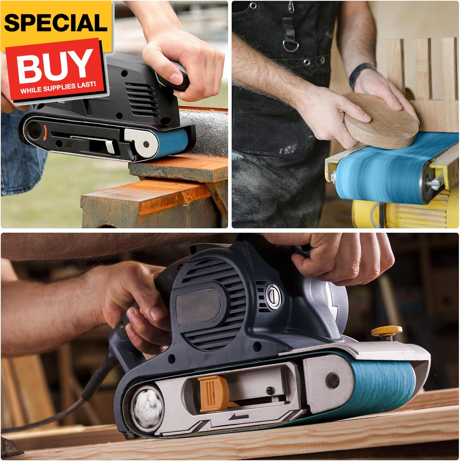 1/2×18 Inch Belt Sander Sanding Belts Kit 40 Pcs (10 Each of 40/60/80/120 Grits)