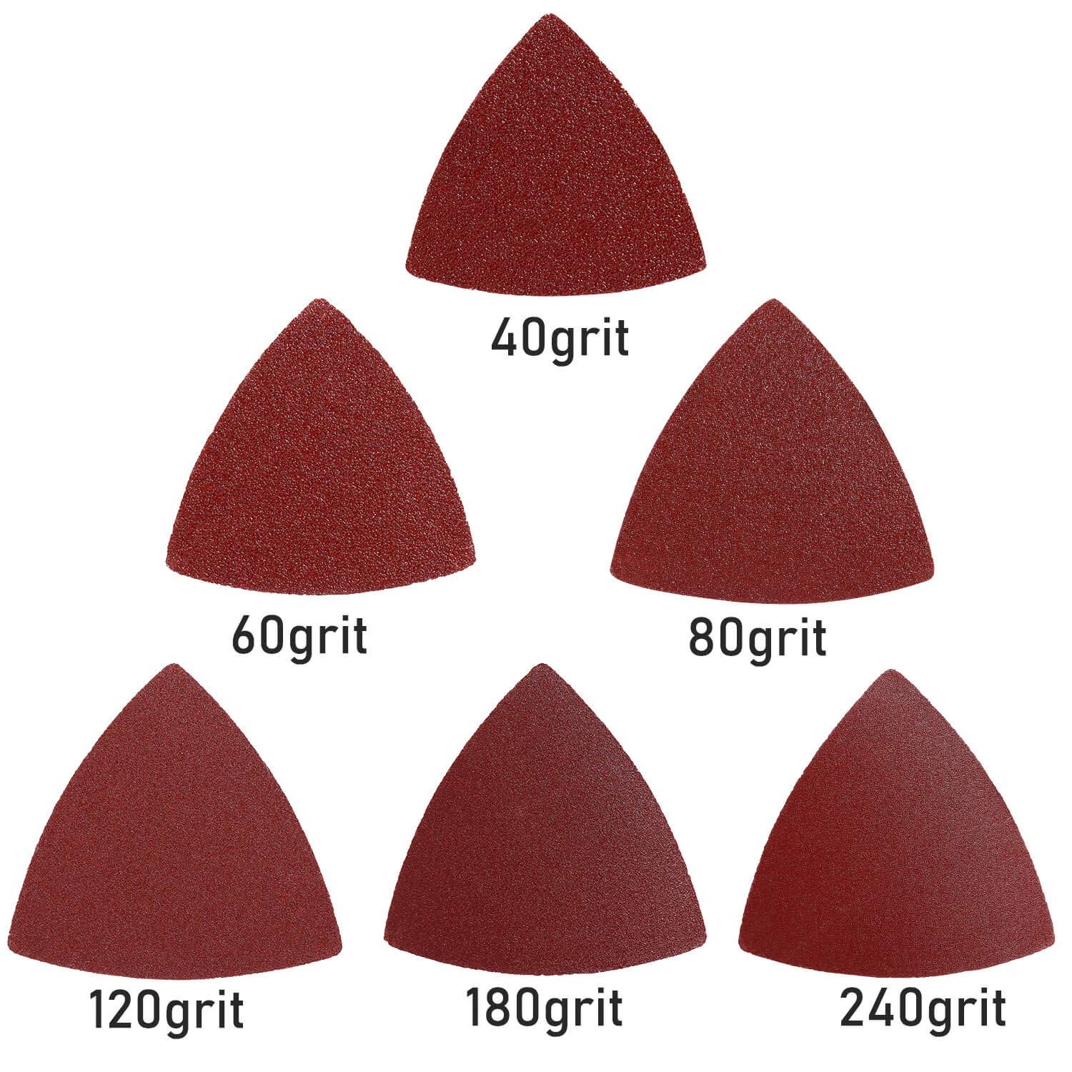 HEMUNC Triangle Oscillating Multi Tool Sanding Pads, 60Pcs 31/8 Inch Oscillat…