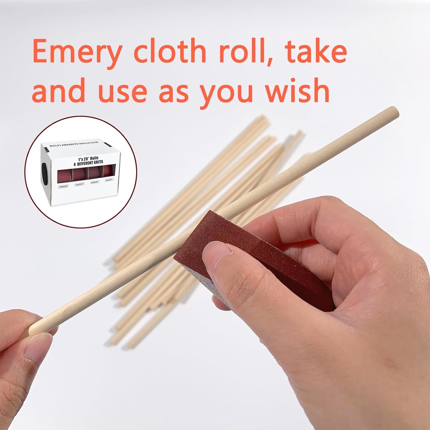 4 PCS Emery Cloth Roll, Sand Paper Assortment Pack Sandpaper 4 Grits Assorted fo