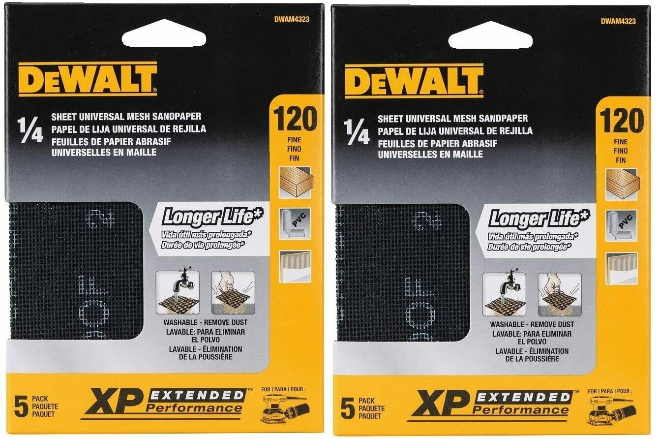New Dewalt 120 Grit Mesh Sheet Sandpaper (10 Sheets) DWAM4323