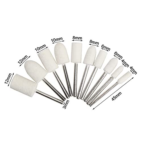 Polishing Buffing Wheel Set, Cotton Mounted 3mm Shank for Rotary Tools 50 Pieces